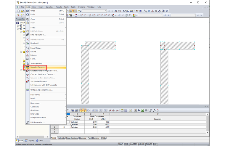 Сглаживание угла