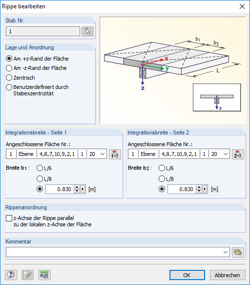 Отображение ребра в RFEM