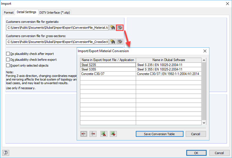 Таблица перевода материалов