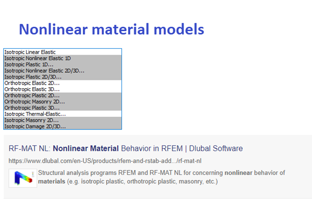 Модели материалов в RFEM