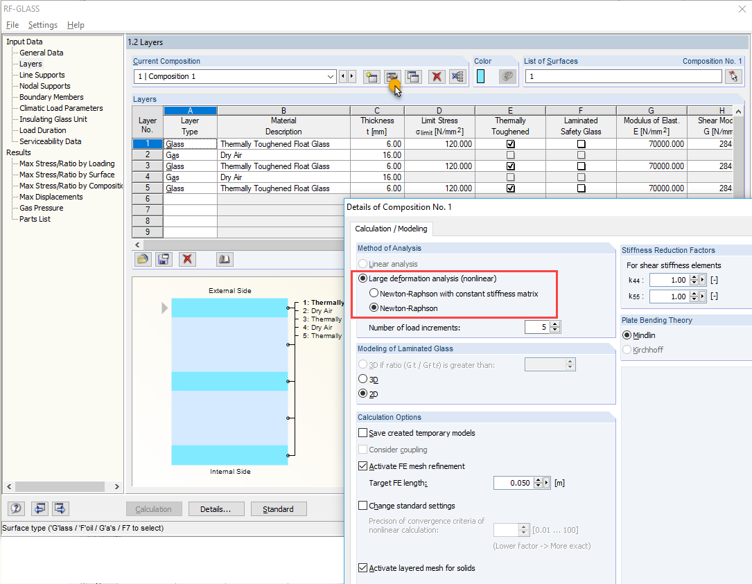 Метод расчета для изоляционного стекла