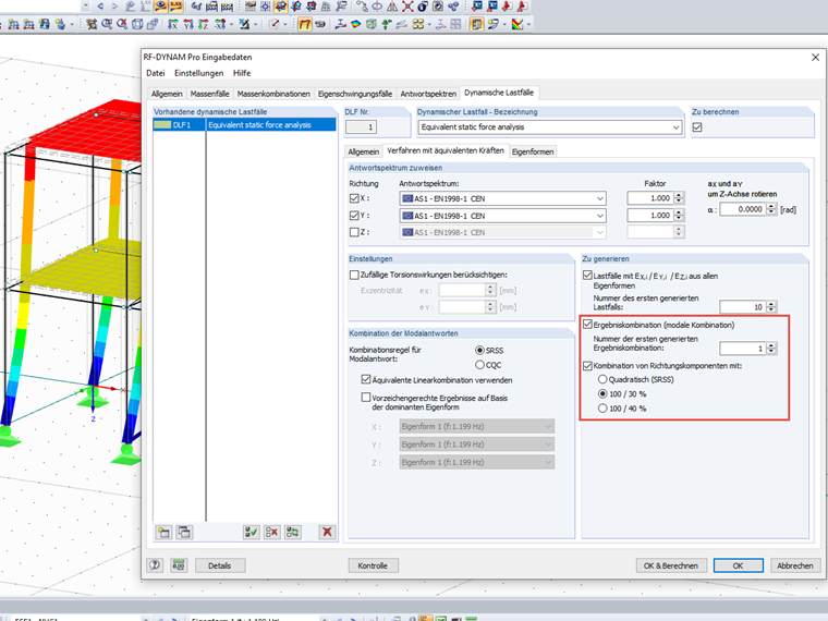 Экспорт расчетных сочетаний из RF -DYNAM Pro - Equivalent Loads