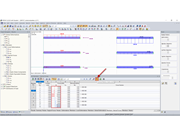 Таблица «Стержни - внутренние силы» с цветовым обозначением величин