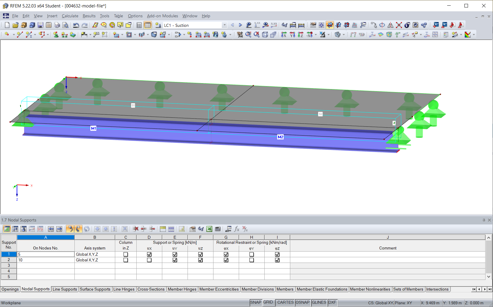 Узловые опоры и расчетные длины