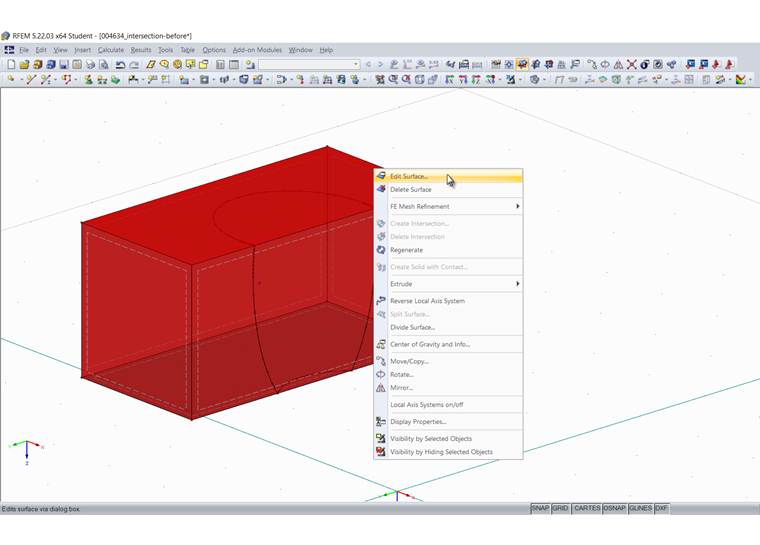Поверхности кубоида с линиями пересечения