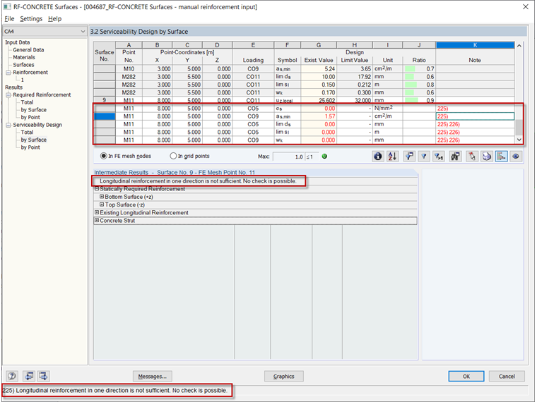Ошибки в расчете, вызванные неправильным вводом данных