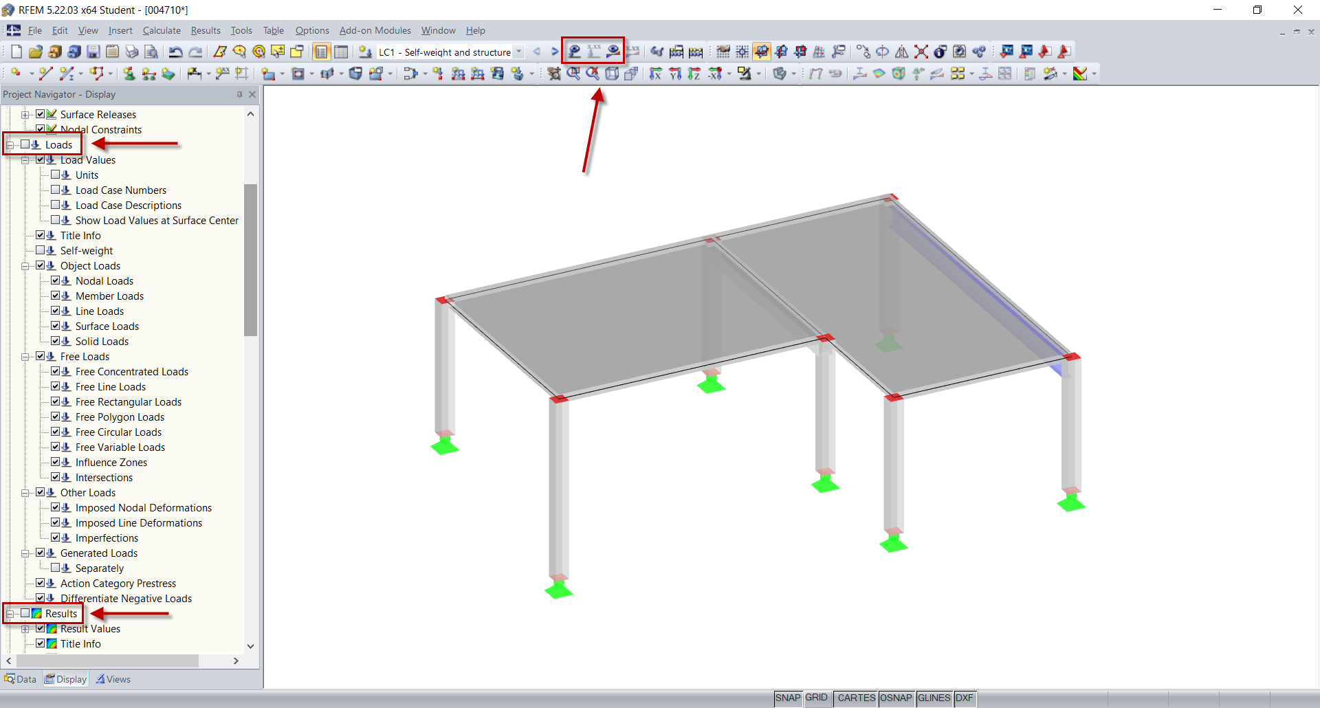 Скрытие нагрузки и результатов