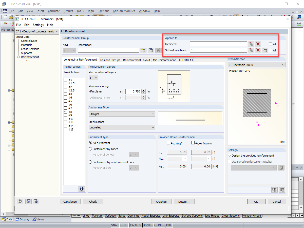 Расчет блоков стержней