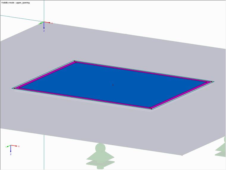 Верхнее ограничение, созданное посредством прямоугольной поверхности с отверстием