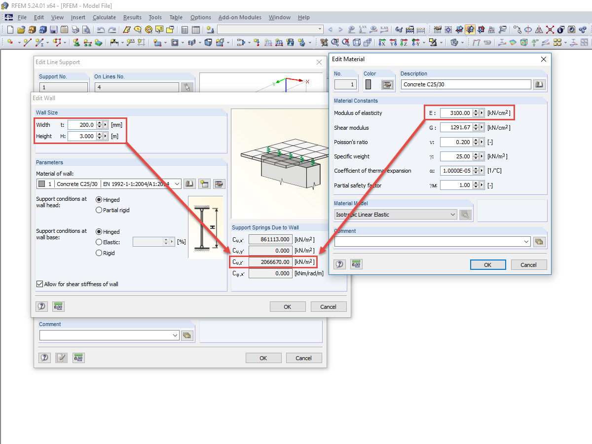 Опорная пружина по оси z в направлении от стены