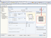 Сечение бетона с отображением арматуры и оси центра тяжести