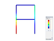 Промышленная стальная конструкция, вид в направлении оси X, деформация
