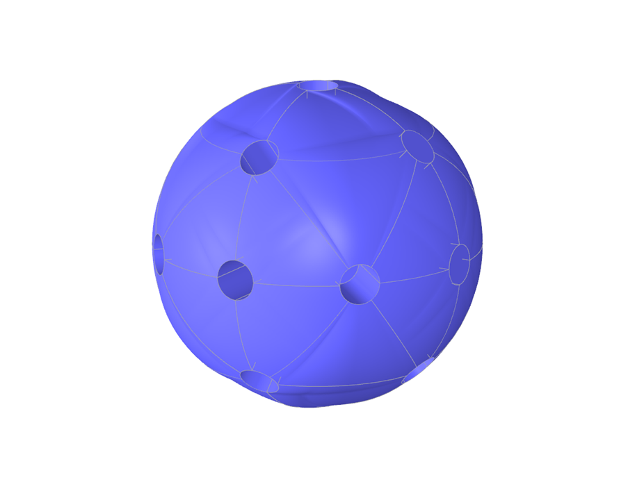 Пространственная модель сферического соединительного элемента