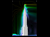 Крайслер-билдинг с вертикальными изолиниями визуализации