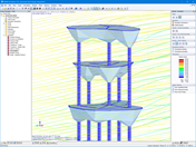 Линии тока в программе RWIND Simulation в области верхней чаши (© Timbatec)