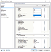 Диалоговое окно ' Единицы и десятичные разряды '