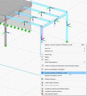 Отображение локальных осей стержней