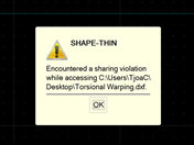 FAQ 005036 | Я заметил нарушение совместного доступа при импорте файла dxf в программу Shape-Thin. В чем может быть проблема?