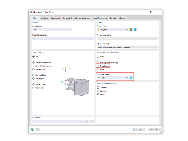 FAQ 005109 | Как ускорить работу в программе RFEM 6 и RSTAB 9 при создании нового файла?