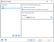 Результат проверки модели на идентичность узлов