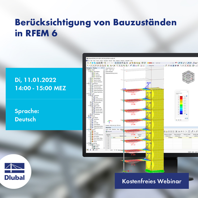 Учёт стадий строительства в RFEM 6