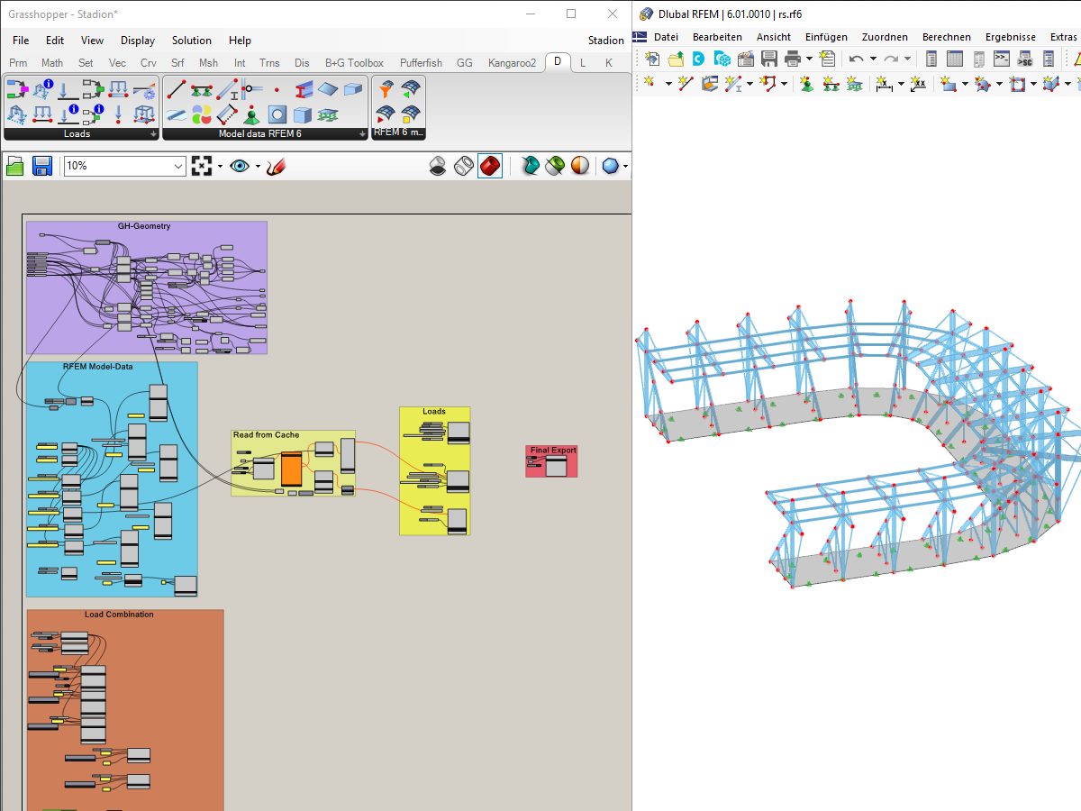 Обмен данными между Grasshopper и RFEM 6
