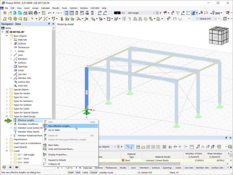 Новая эффективная длина во вкладке «Данные» в навигаторе