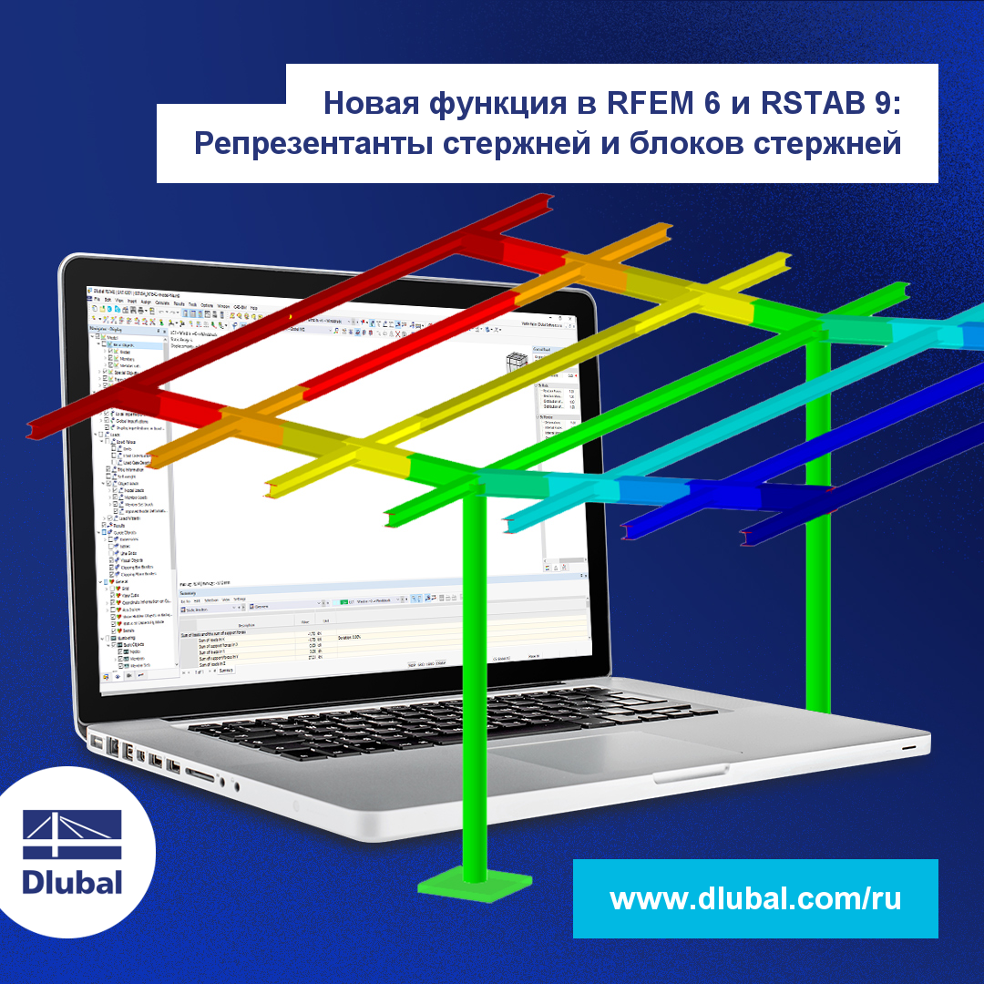 Новая функция в RFEM 6 и RSTAB 9: Представители стержней и групп стержней
