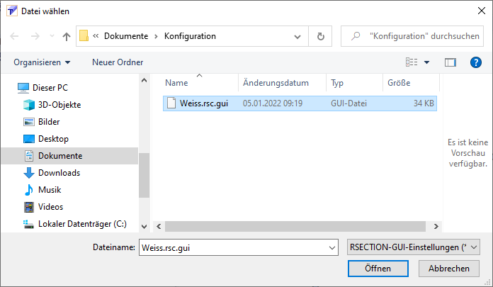 Импорт файла конфигурации