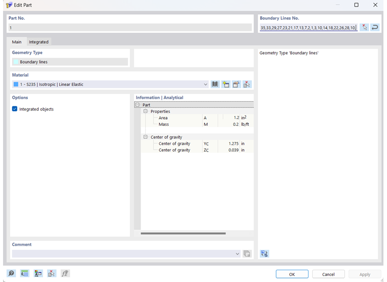 Диалоговое окно «Изменить материал»