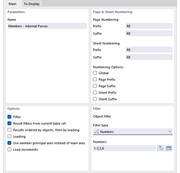 Вкладка 'Главная' для внутренних сил стержня