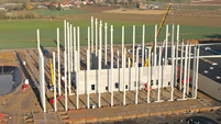 Construction d’un bâtiment de stockage à Faverolles, France (© SPIC SAS)