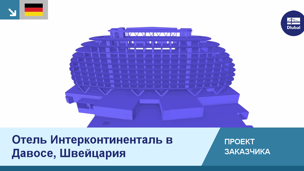 Совреинная ахитектура отеля Intercontinental в Давосе, Швейцария, при дневном свете.