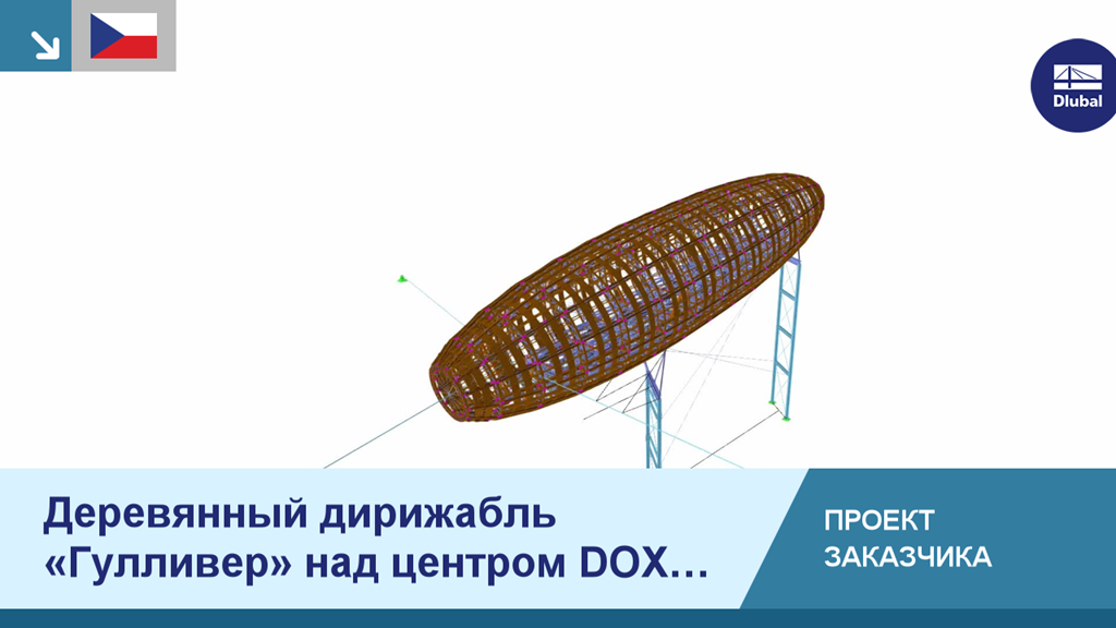 Деревянный цеппелин Гулливер на крыше Центра современного искусства в Праге, Чехия