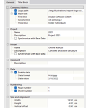 Настройка данных для основной надписи