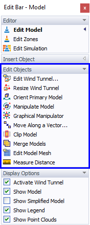 Панель редактирования - модель