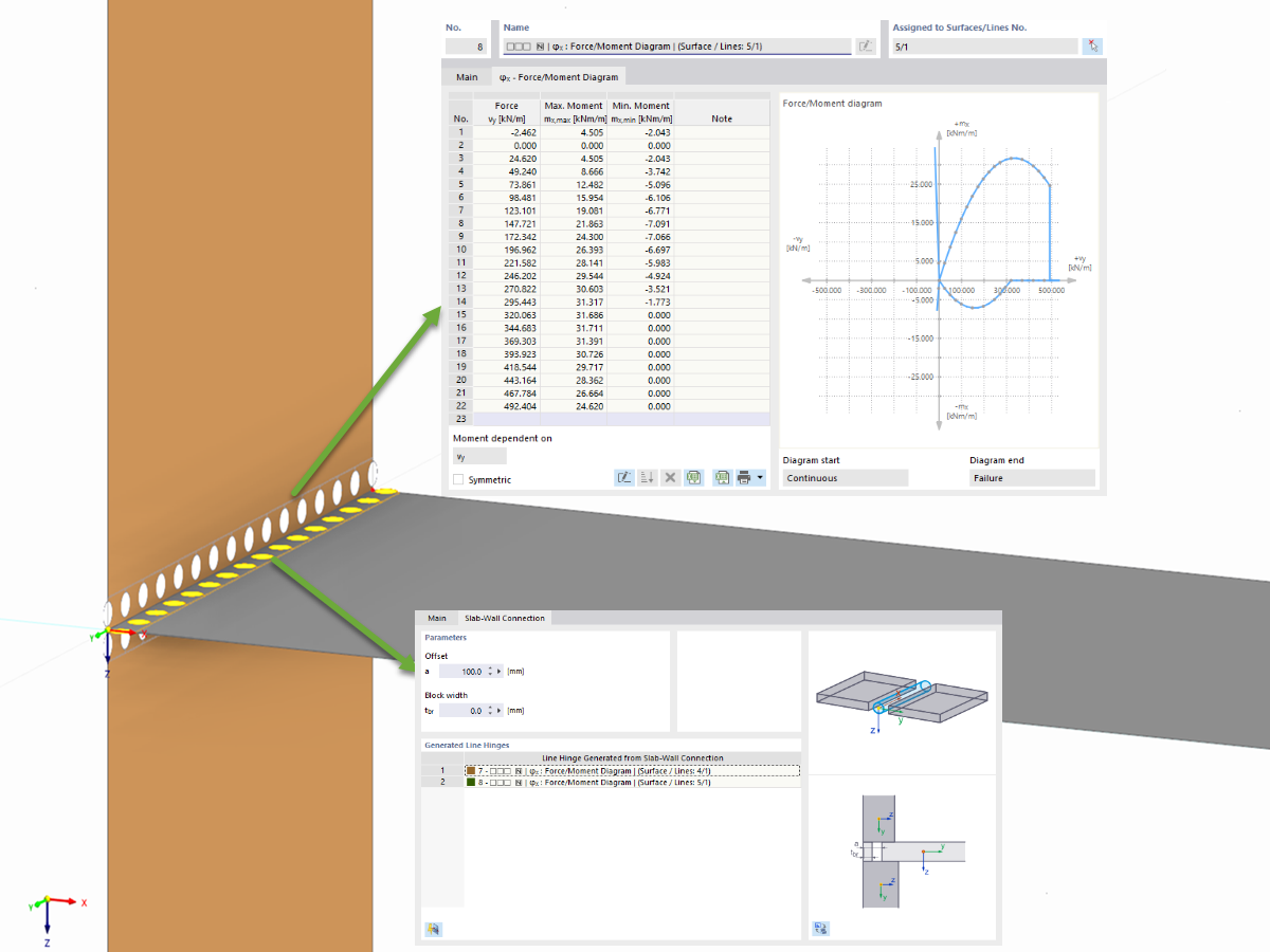 Соединение стены с потолком в программе RFEM
