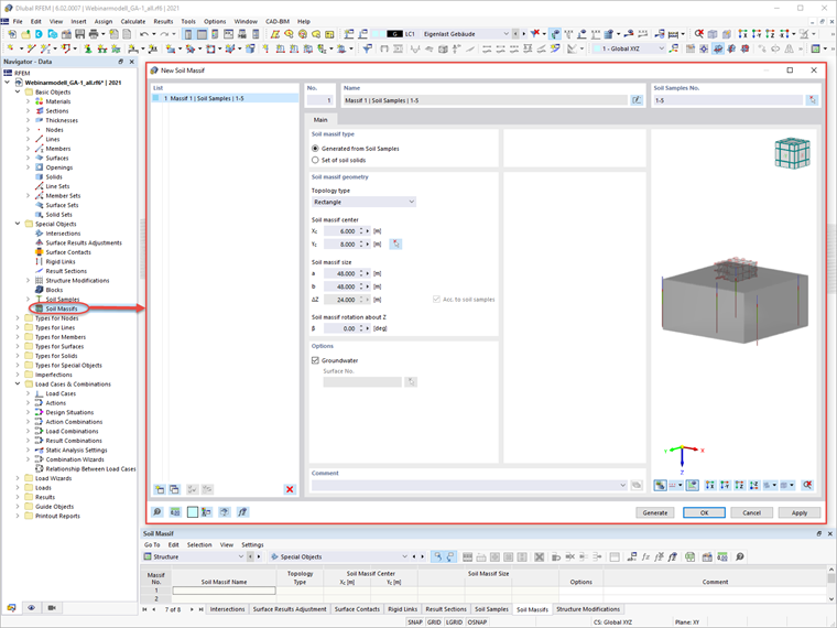 Генерация грунтового массива из образцов почвы