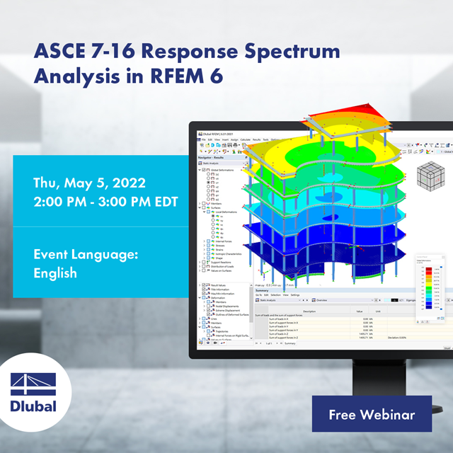 Анализ спектра реакций по ASCE 7-16 в программе RFEM 6