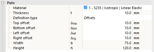 Настройка пластины - тип определения смещения
