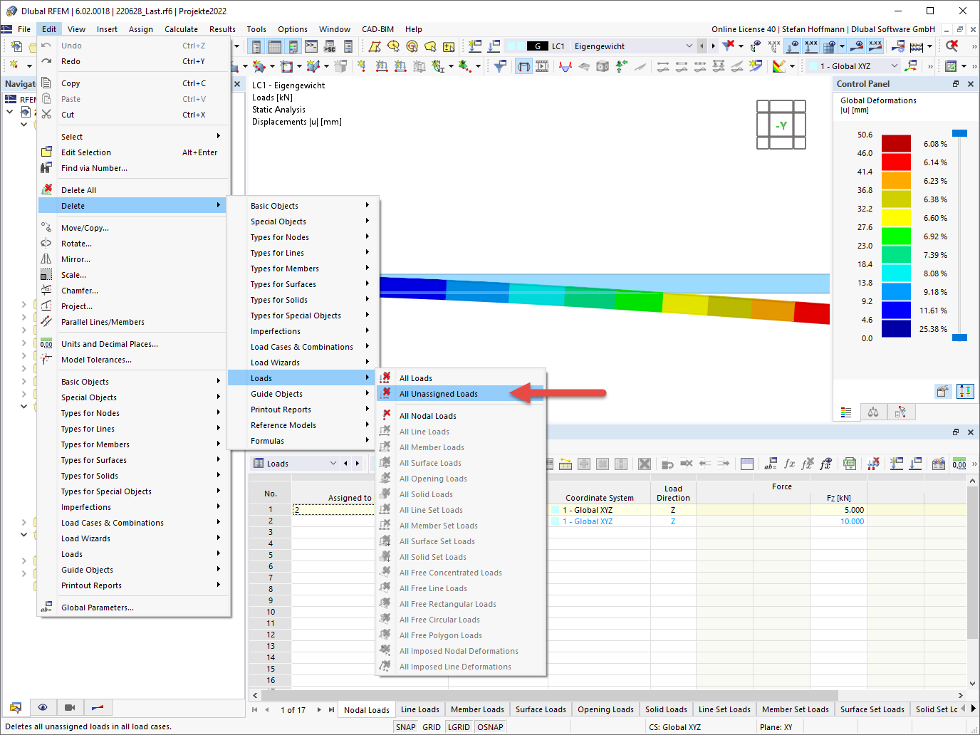 FAQ 005278 | Как удалить все неназначенные нагрузки?