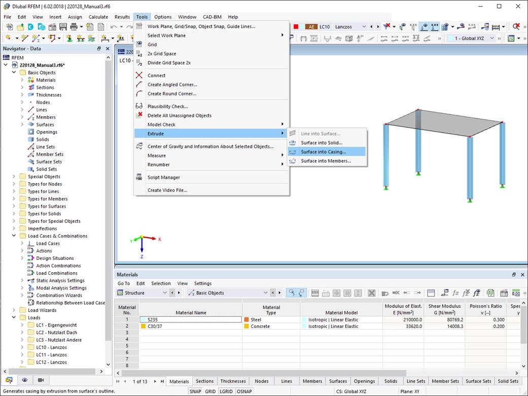 Функция 002472 | Вытянуть поверхность в покрытие