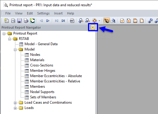 FAQ 005284 | Как показать или скрыть навигатор распечатки отчетов?