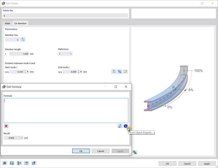 Вставить свойство объекта в формулу