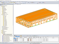 3D модель конструкции деревянного зала в RSTAB (© MARX KRONTAL PARTNER)