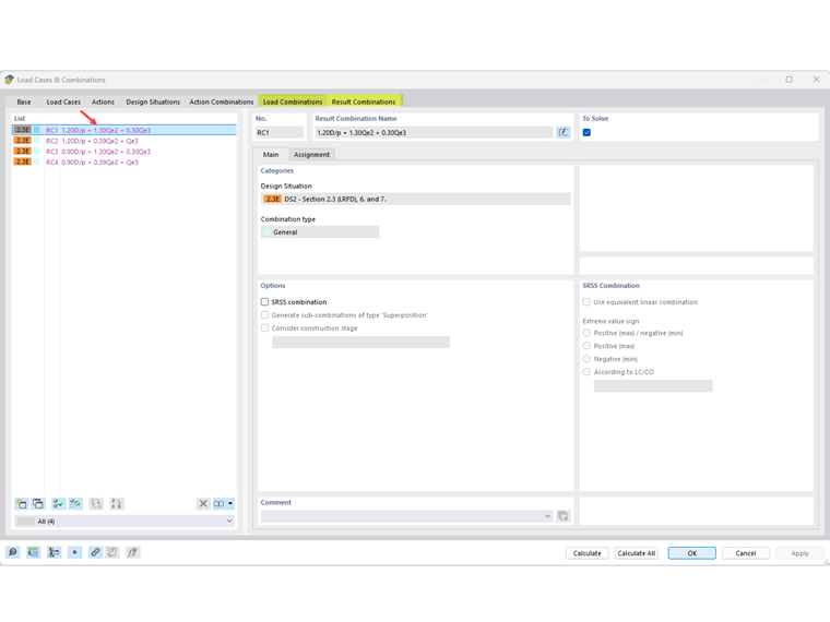 FAQ 005319 | Как мне включить коэффициент (ы) избыточности ρ в комбинации нагрузок ASCE 7?