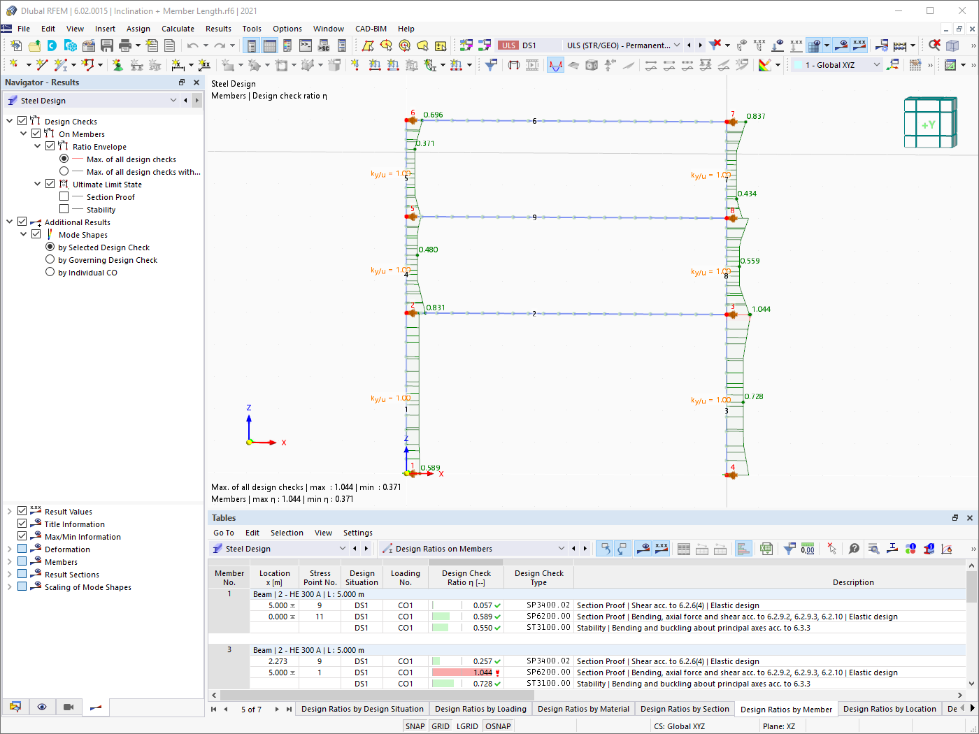 Учет глобальных колебаний несовершенств и проверка устойчивости согласно 6.3