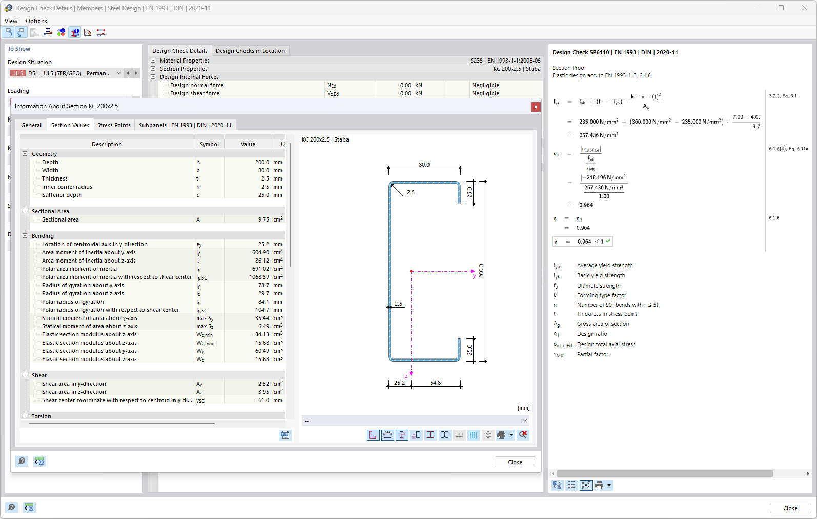 Новая функция RFEM 6 и RSTAB 9 | Проверка сечений стальных холодногнутых профилей согласно EN 1993-1-3 с учётом локальной и общей потери устойчивости.