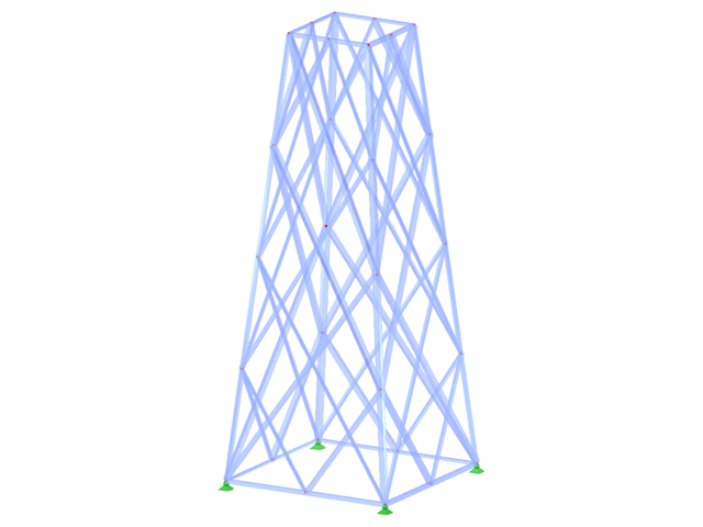 ID модели 2303 | TSR062-a-backup | Решетчатая башня | Прямоугольный план | Двойные X-диагонали (не соединены между собой)