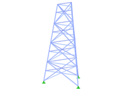 ID модели 2339 | TST037 | Решетчатая башня | Треугольный в плане | X-диагонали (прямые), распорки и горизонтали
